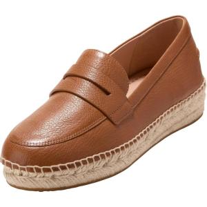 Cole Haan Womens Cloudfeel Livvy Espadrille(British Tan Leather/Ivory)