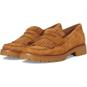 Cole Haan Womens Treena Lug Kiltie Loafers(Golden Honey Cow Suede)