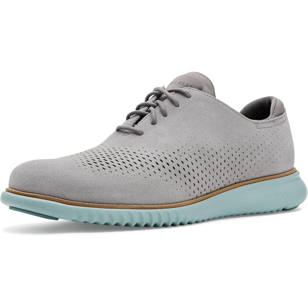 image:imageCole Haan Mens 2Zerogrand Laser Wingtip OxfordsUltimate Gray SuedeIronstone