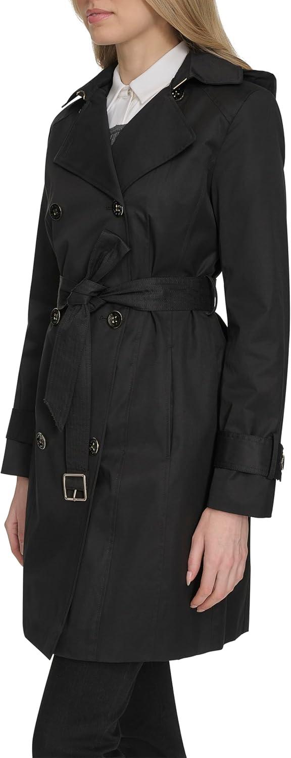 image:imageCole Haan Womens DB Trench With Hood Classic JacketBlack