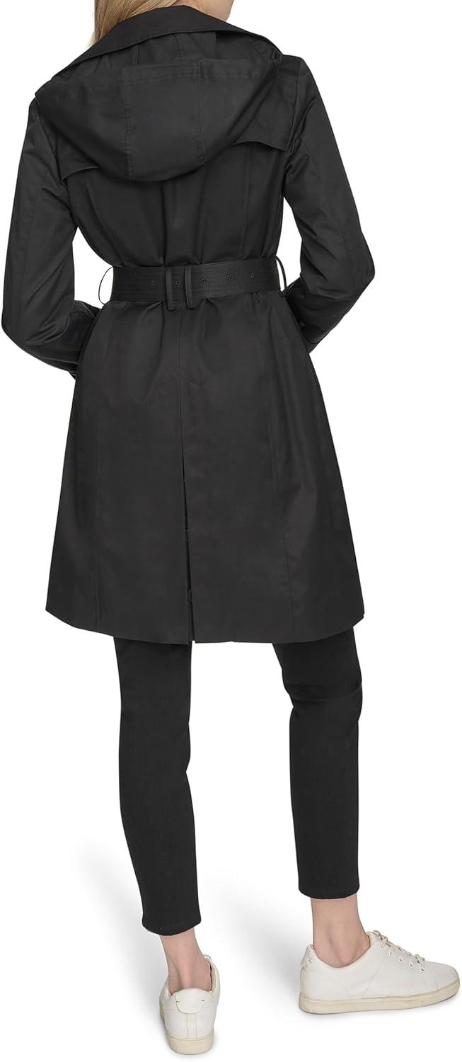 image:imageCole Haan Womens DB Trench With Hood Classic JacketBlack