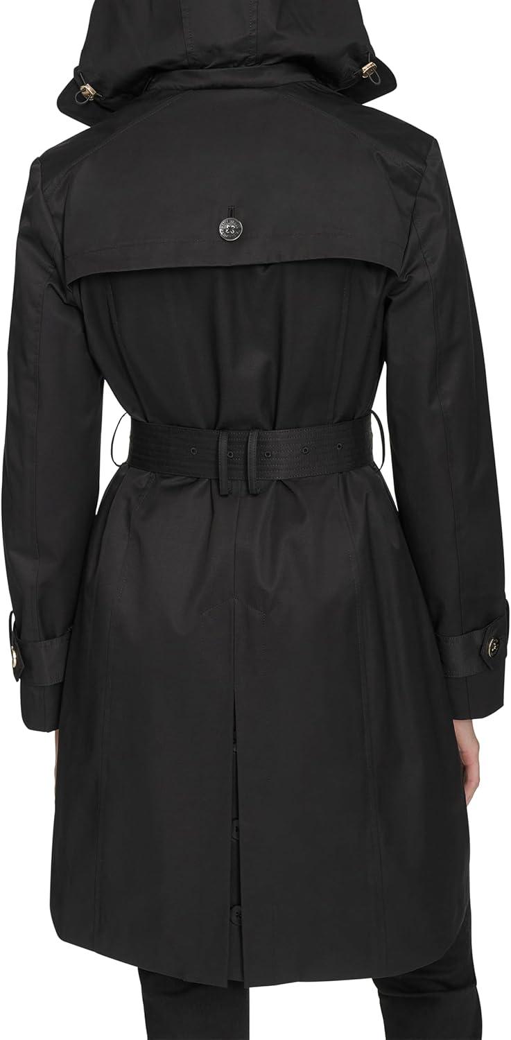 image:imageCole Haan Womens DB Trench With Hood Classic JacketBlack