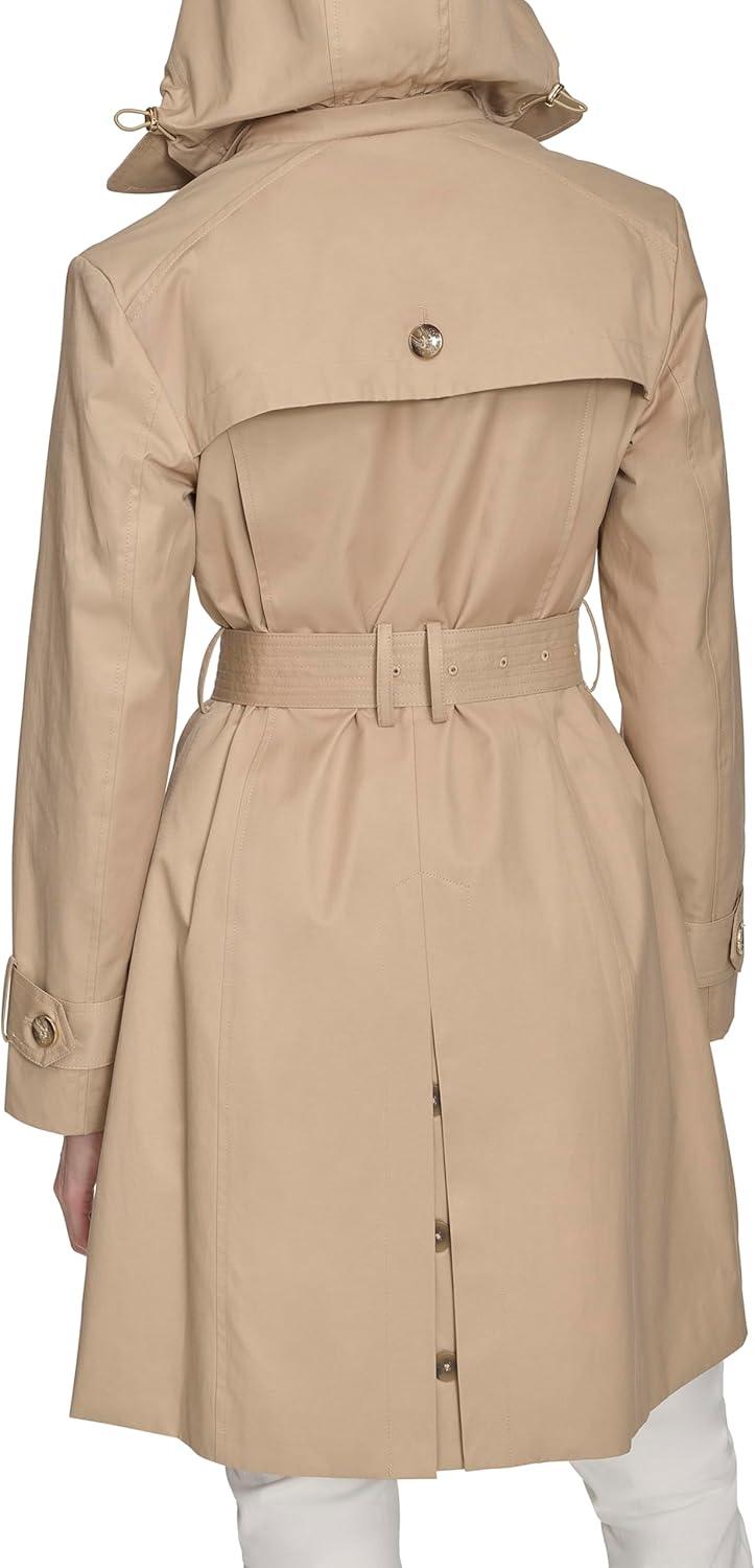 image:imageCole Haan Womens DB Trench With Hood Classic JacketKhaki