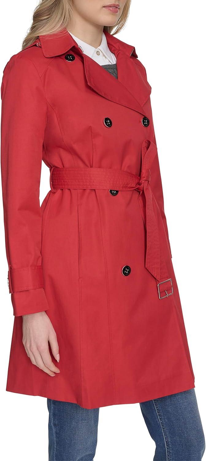 image:imageCole Haan Womens DB Trench With Hood Classic JacketRed
