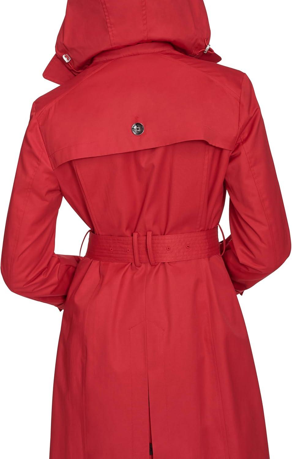 image:imageCole Haan Womens DB Trench With Hood Classic JacketRed