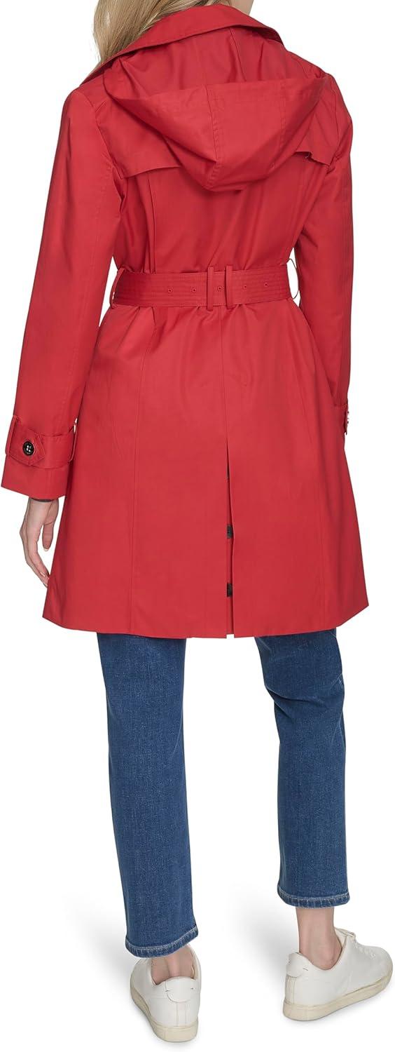 image:imageCole Haan Womens DB Trench With Hood Classic JacketRed