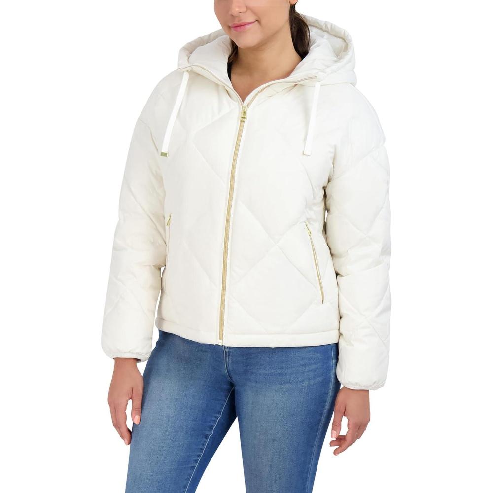 image:imageCole Haan Womens Essential Diamond Quilted JacketIvory