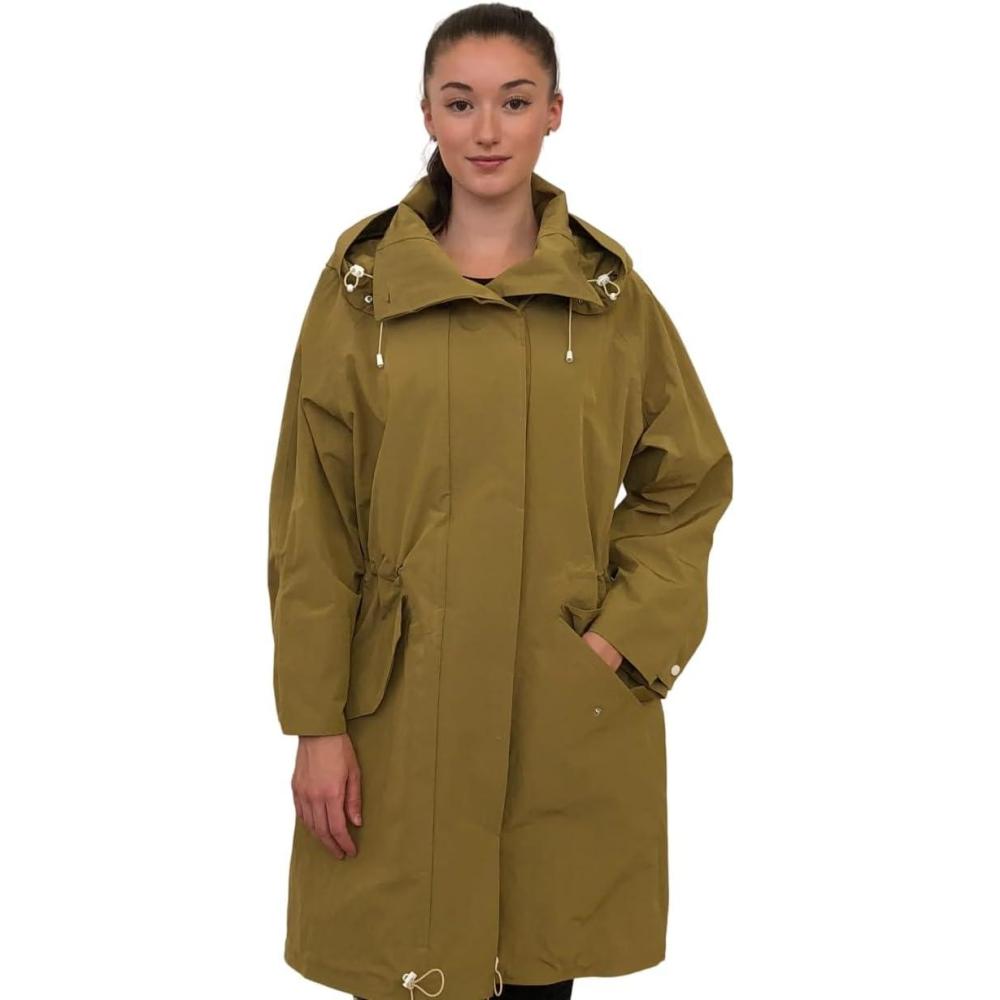 image:imageCole Haan Womens Parka Nylon Crinkle CoatKhaki