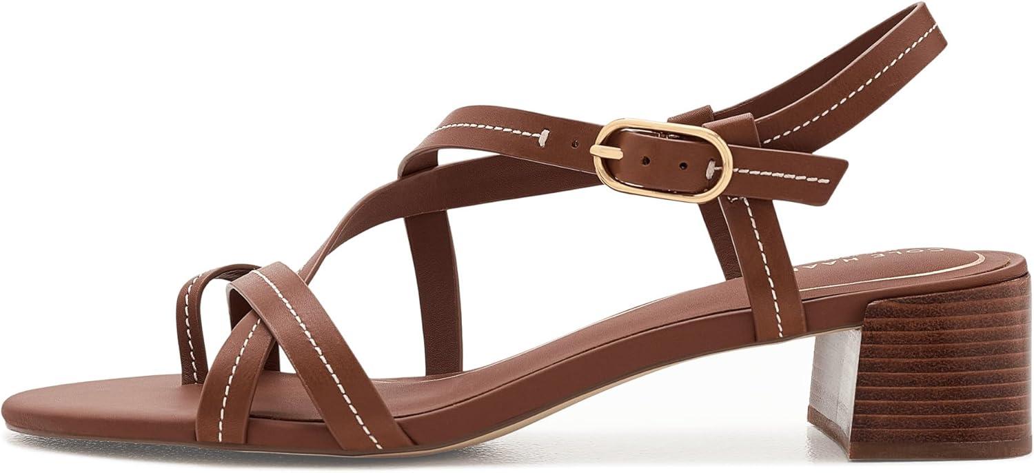 image:imageCole Haan Womens Dillon Block Heel ThongBritish Tan LeatherIvory