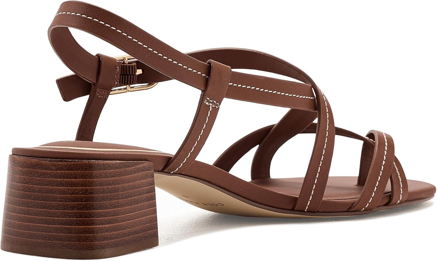 image:imageCole Haan Womens Dillon Block Heel ThongBritish Tan LeatherIvory