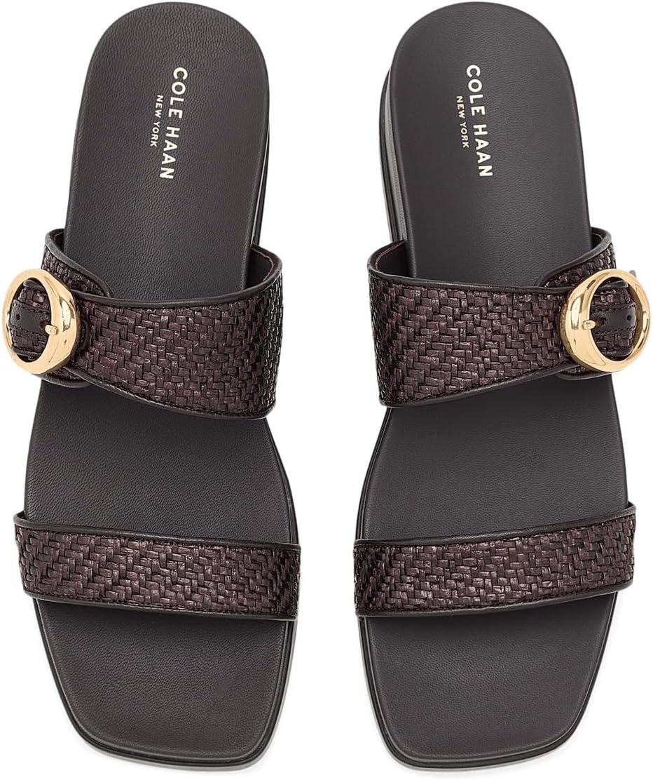 image:imageCole Haan Womens Oaklynn Double Band FootbedDark Brown Raffia