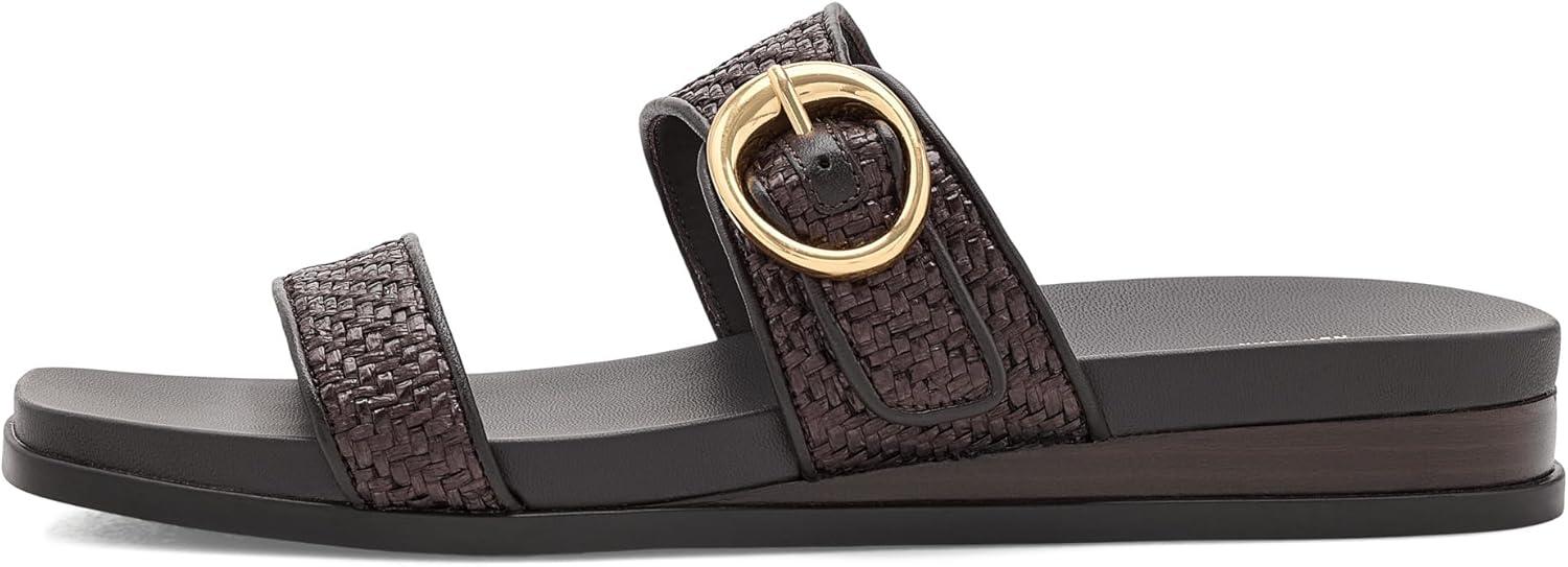 image:imageCole Haan Womens Oaklynn Double Band FootbedDark Brown Raffia