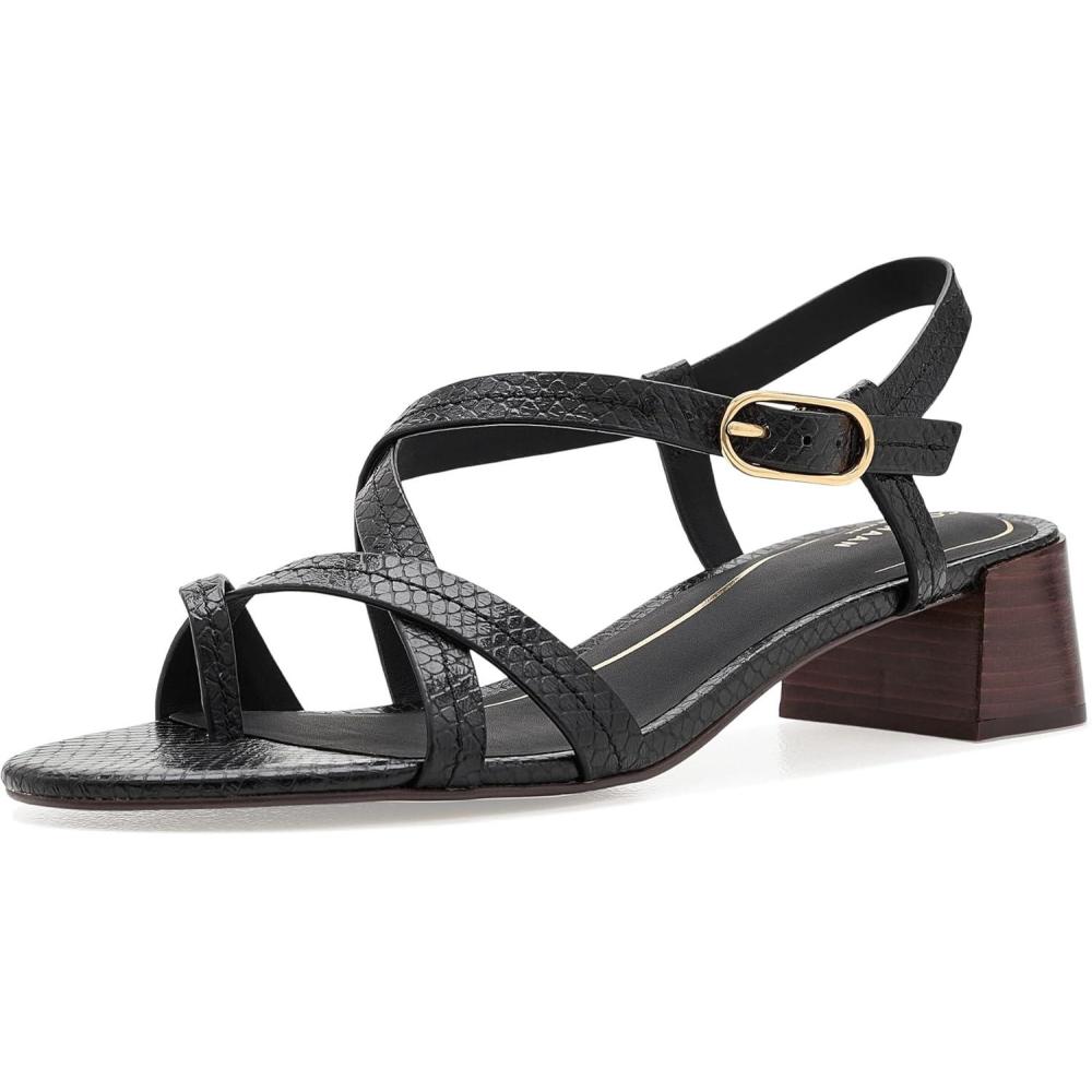 image:imageCole Haan Womens Dillon Block Heel ThongBlack Glossy Snake Print Leather