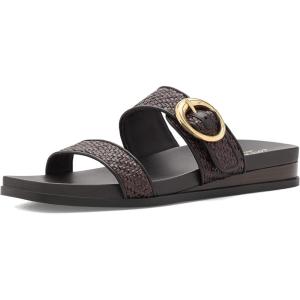 Cole Haan Women’s Oaklynn Double Band Footbed(Dark Brown Raffia)