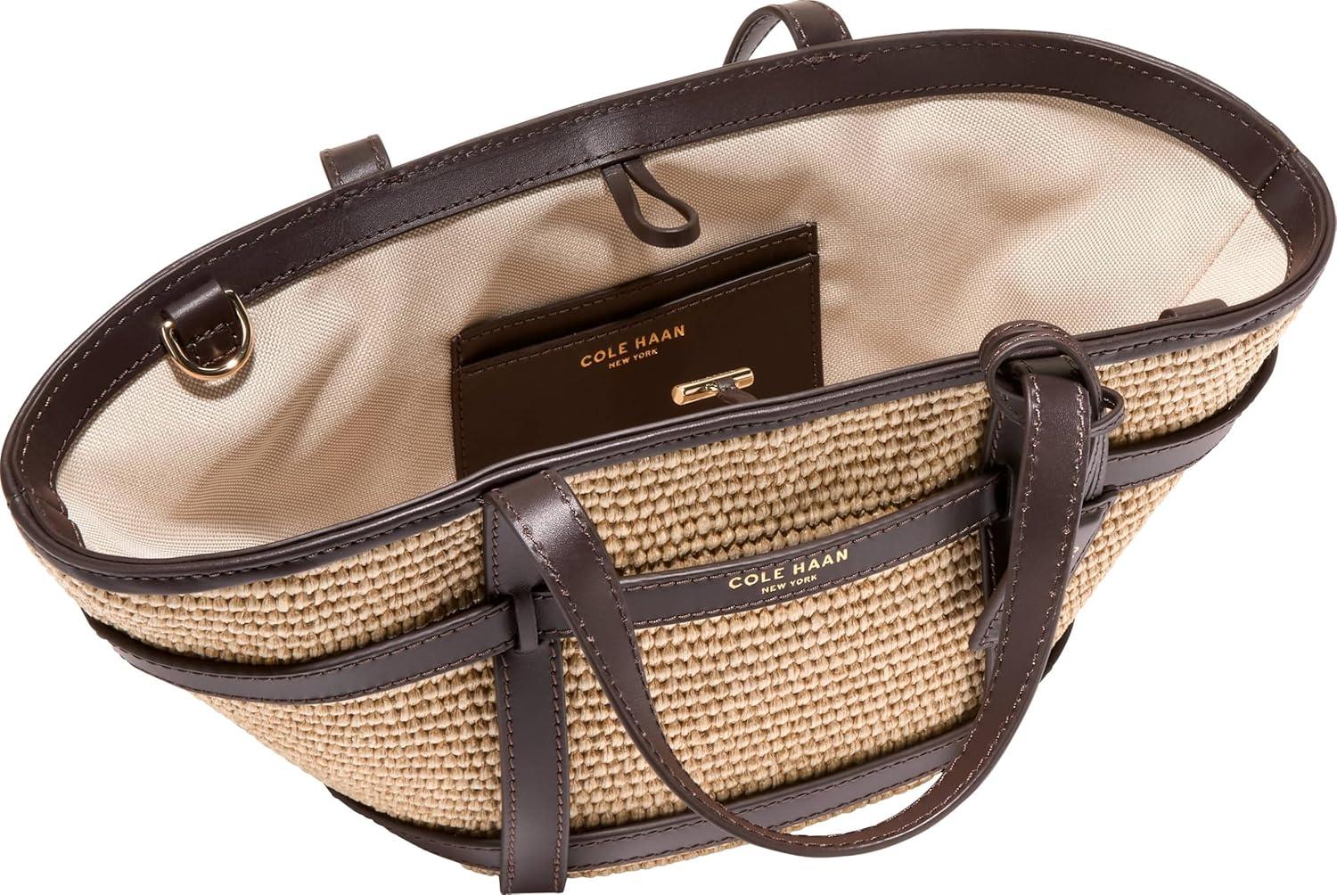 image:imageCole Haan Womens Key West CrossbodyNatural RaffiaDk Chocolate