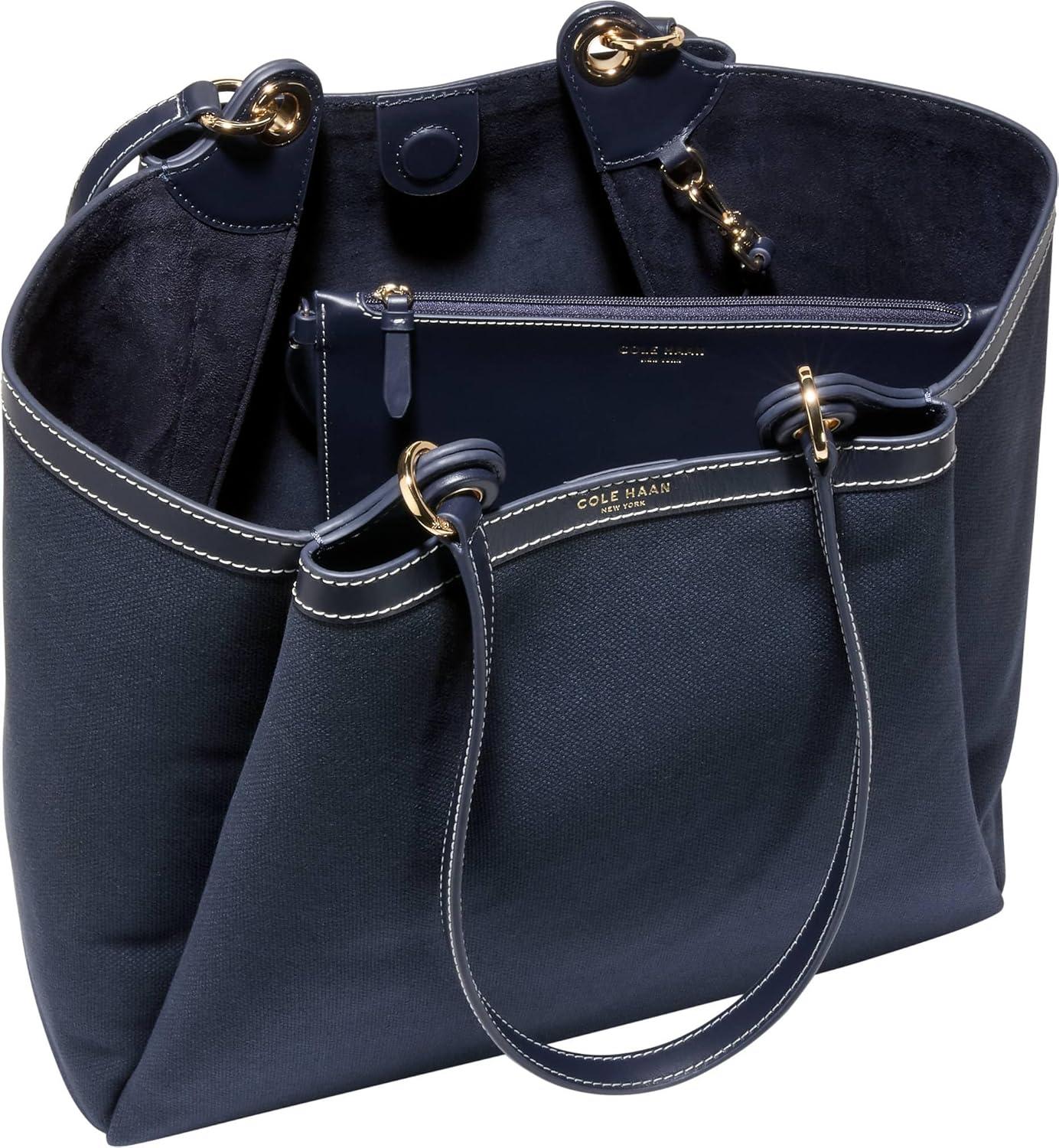 image:imageCole Haan Womens Midtown Leather MediumMidnight Moon Canvas