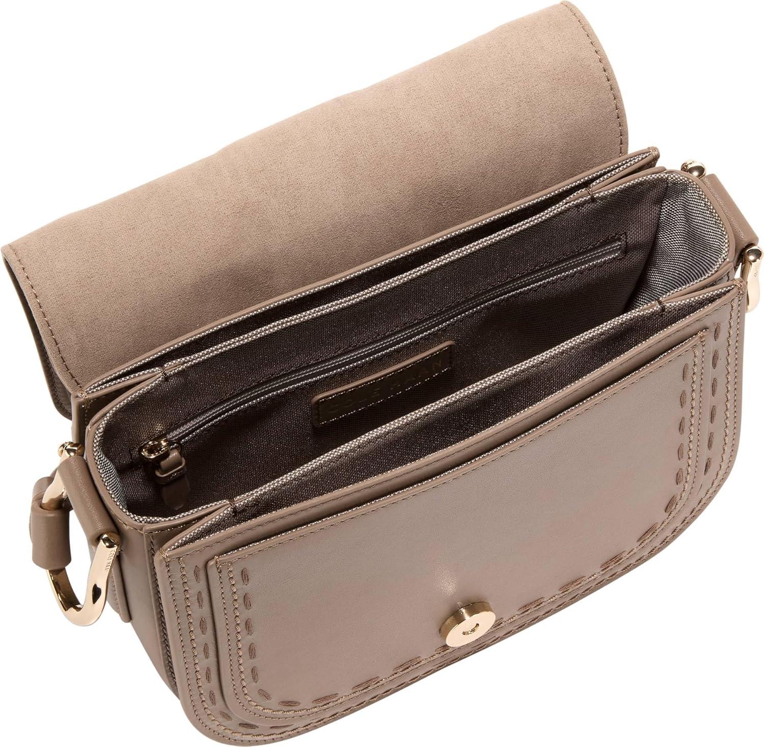 image:imageCole Haan womens Essential Leather Mini Saddle BagIrish CoffeeWhipstitch