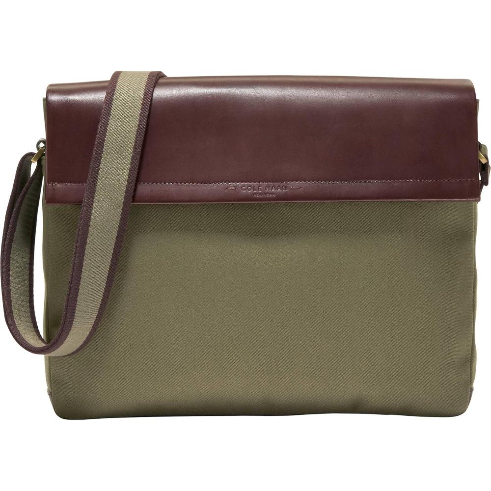 image:imageCole Haan Mens Bag  Judson Brushed Twill Messenger Crossbody Bag Olive GreenMadiera