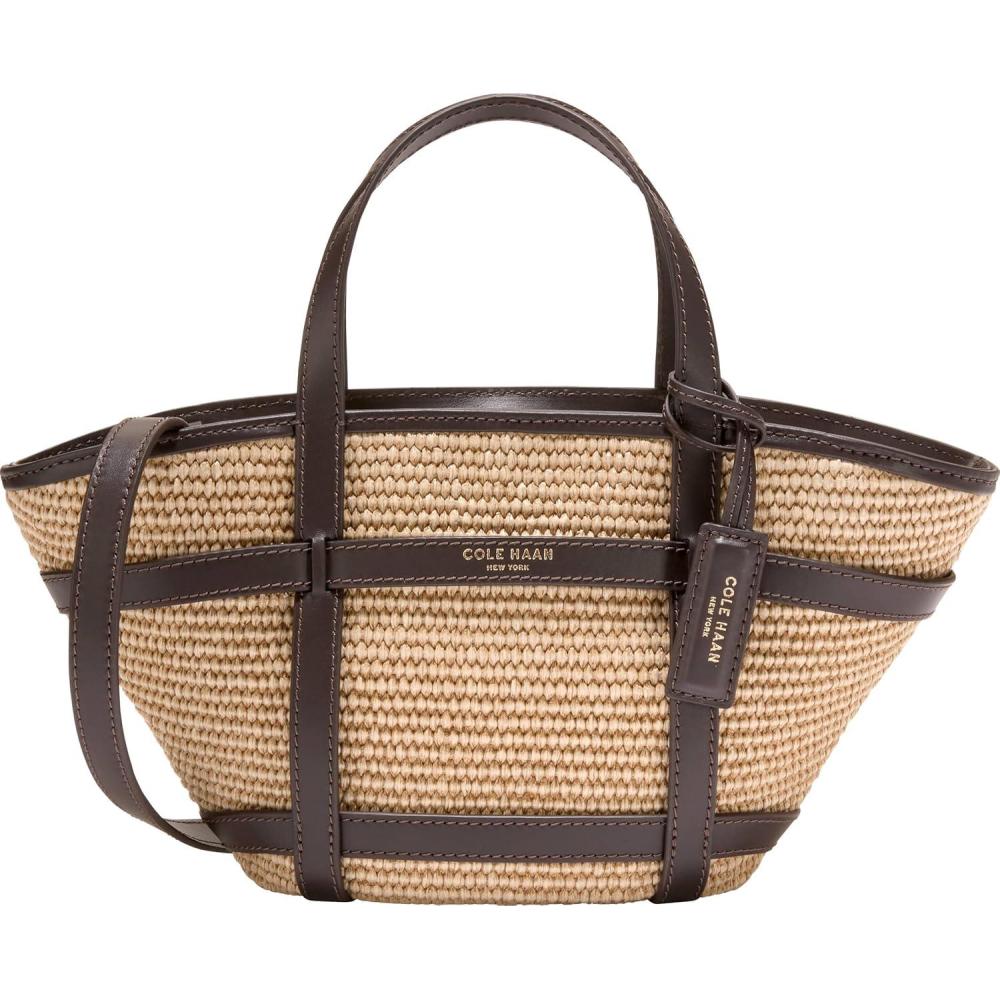 image:imageCole Haan Womens Key West CrossbodyNatural RaffiaDk Chocolate