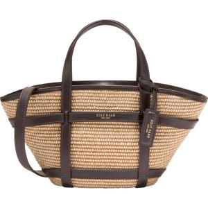 Cole Haan Women’s Key West Crossbody(Natural Raffia/Dk. Chocolate)