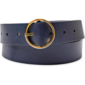 Cole Haan Women’s Two-in-one Reversible Leather Fashion Dress Belt for Jeans, Trousers and Dresses(Navy/Natural)