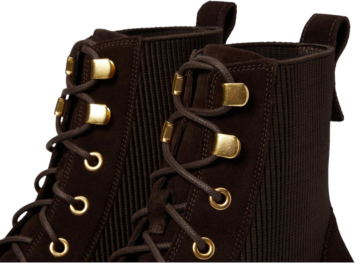 image:imageCole Haan Womens Camea CombatCh Dk Chocolate SdeTonal Stretch Knit