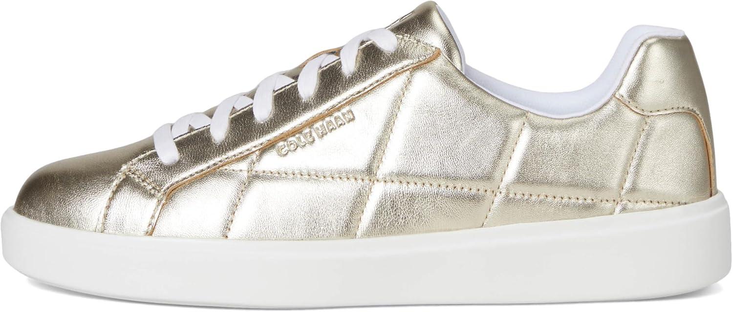 image:imageCole Haan Womens Grand Crosscourt DailySoft Gold Quilted LeatherWhite