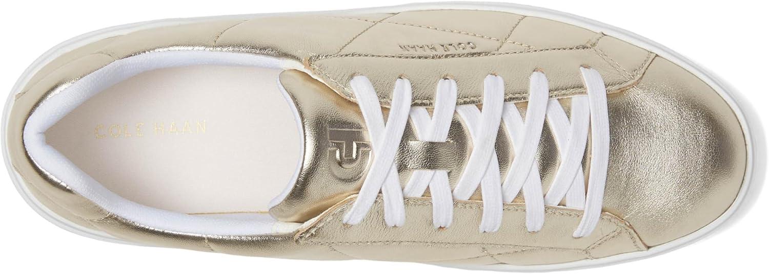 image:imageCole Haan Womens Grand Crosscourt DailySoft Gold Quilted LeatherWhite