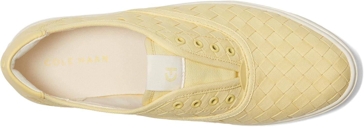 image:imageCole Haan Womens Grandpro HarborPale Banana Woven CanvasLeatherIvory