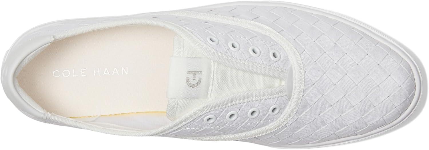 image:imageCole Haan Womens Grandpro HarborWhite Woven CanvasLeatherWhite