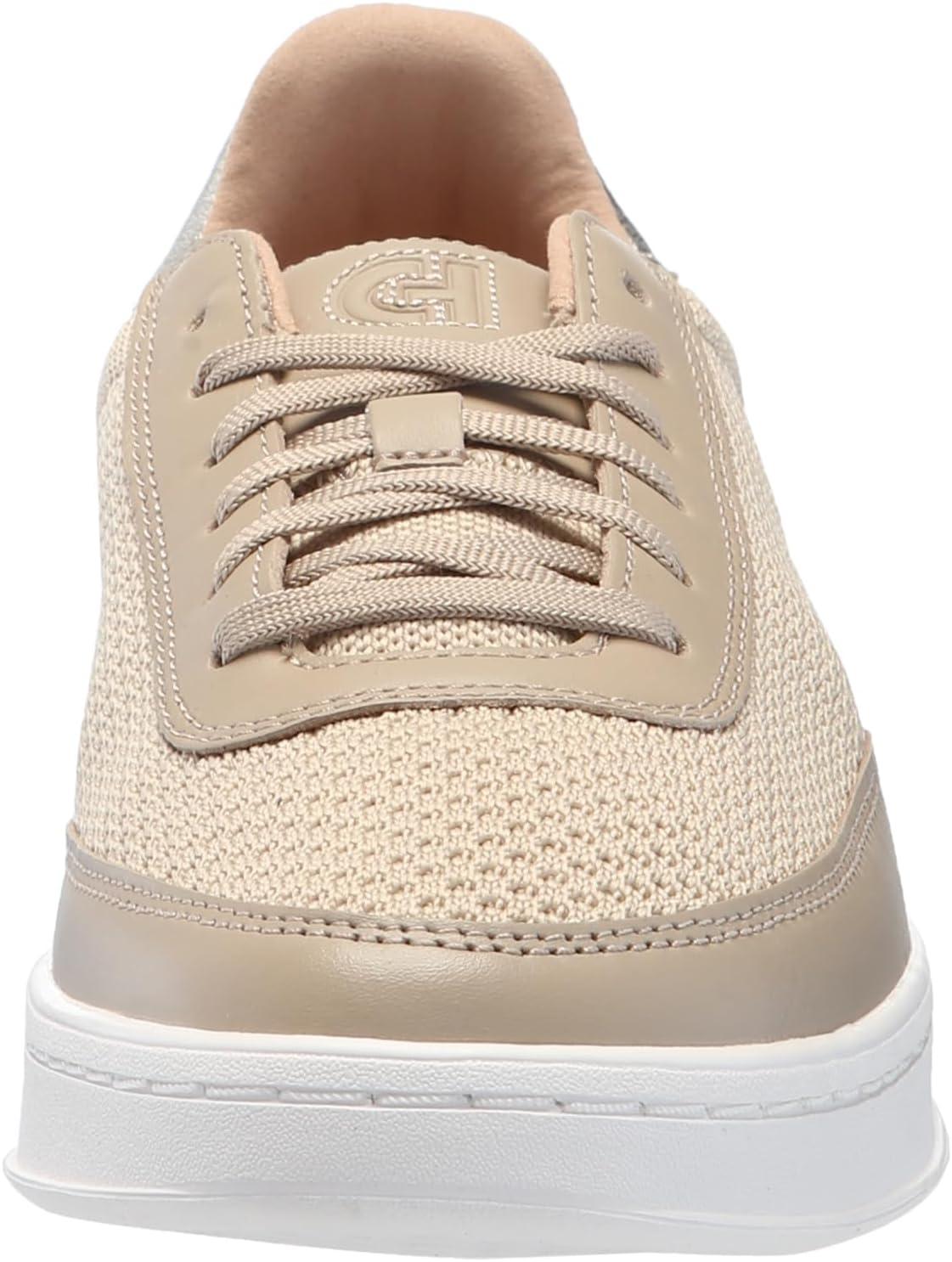 image:imageCole Haan Womens Grandpro LeisureRye KnitLeatherGold MetallicWhite