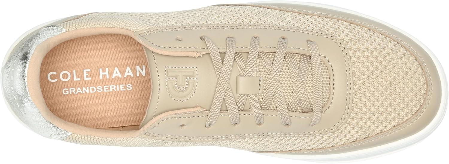 image:imageCole Haan Womens Grandpro LeisureRye KnitLeatherGold MetallicWhite