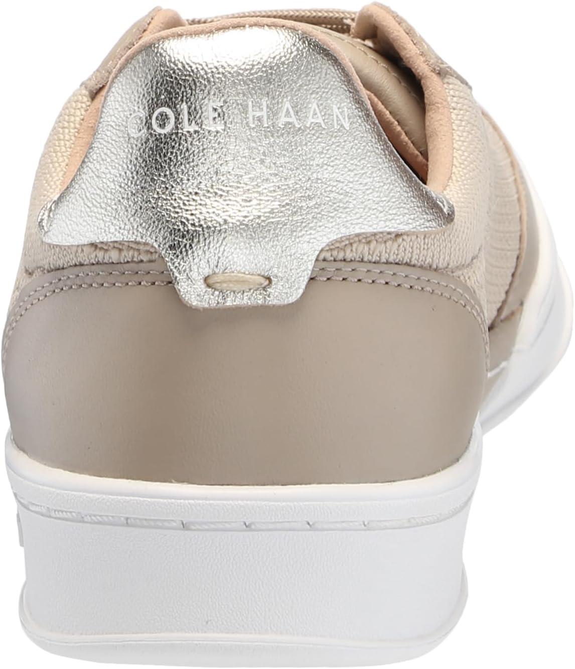 image:imageCole Haan Womens Grandpro LeisureRye KnitLeatherGold MetallicWhite
