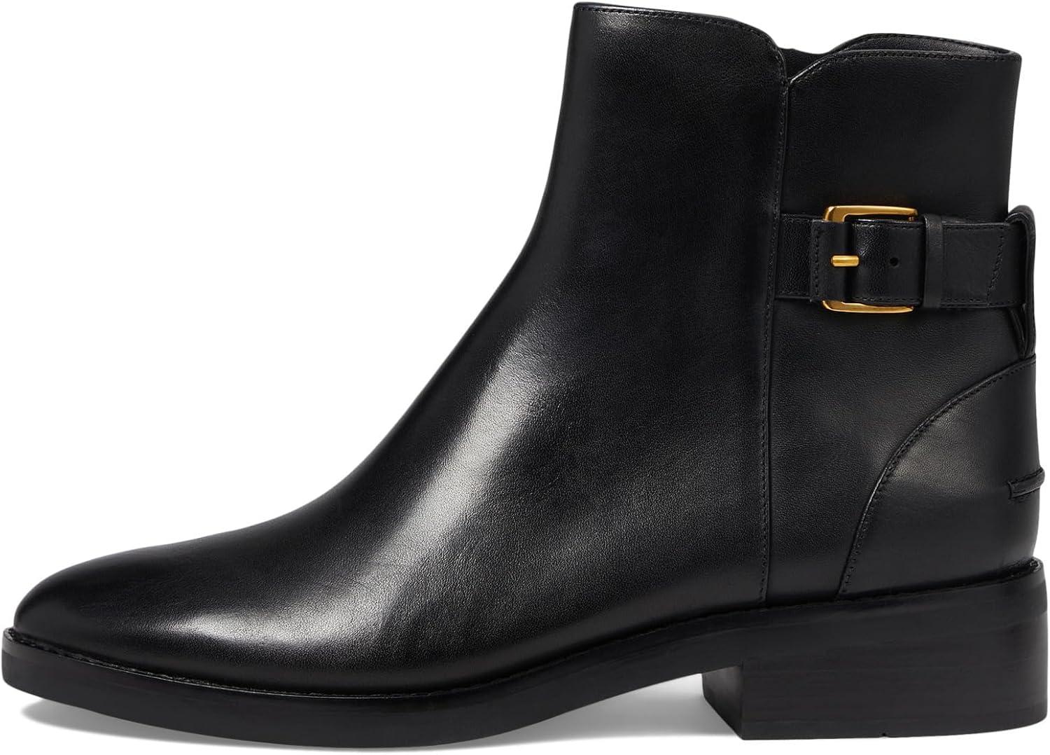 image:imageCole Haan Womens Hampshire Buckle AnkleBlack Leather