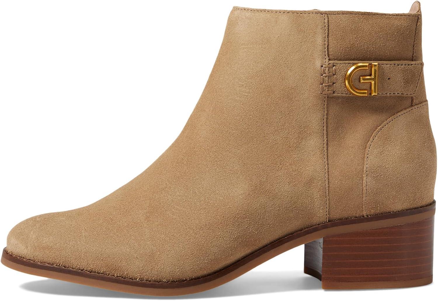 image:imageCole Haan Womens Holis Buckle AnkleDark Latte SuedeLight WhiskeyDark Gumt