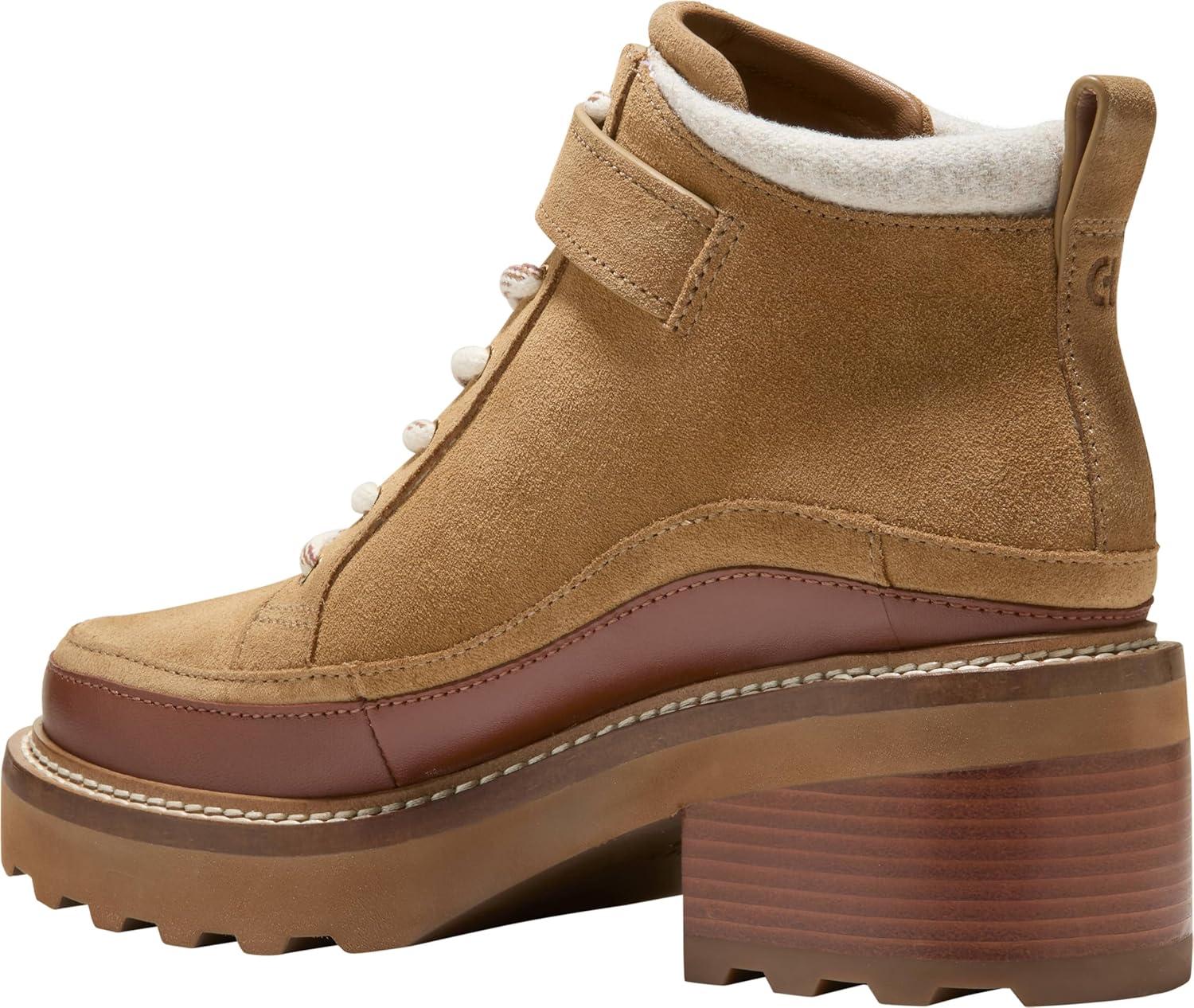 image:imageCole Haan Womens Shibley Waterproof LaceupCh Golden Honey Suede Wp
