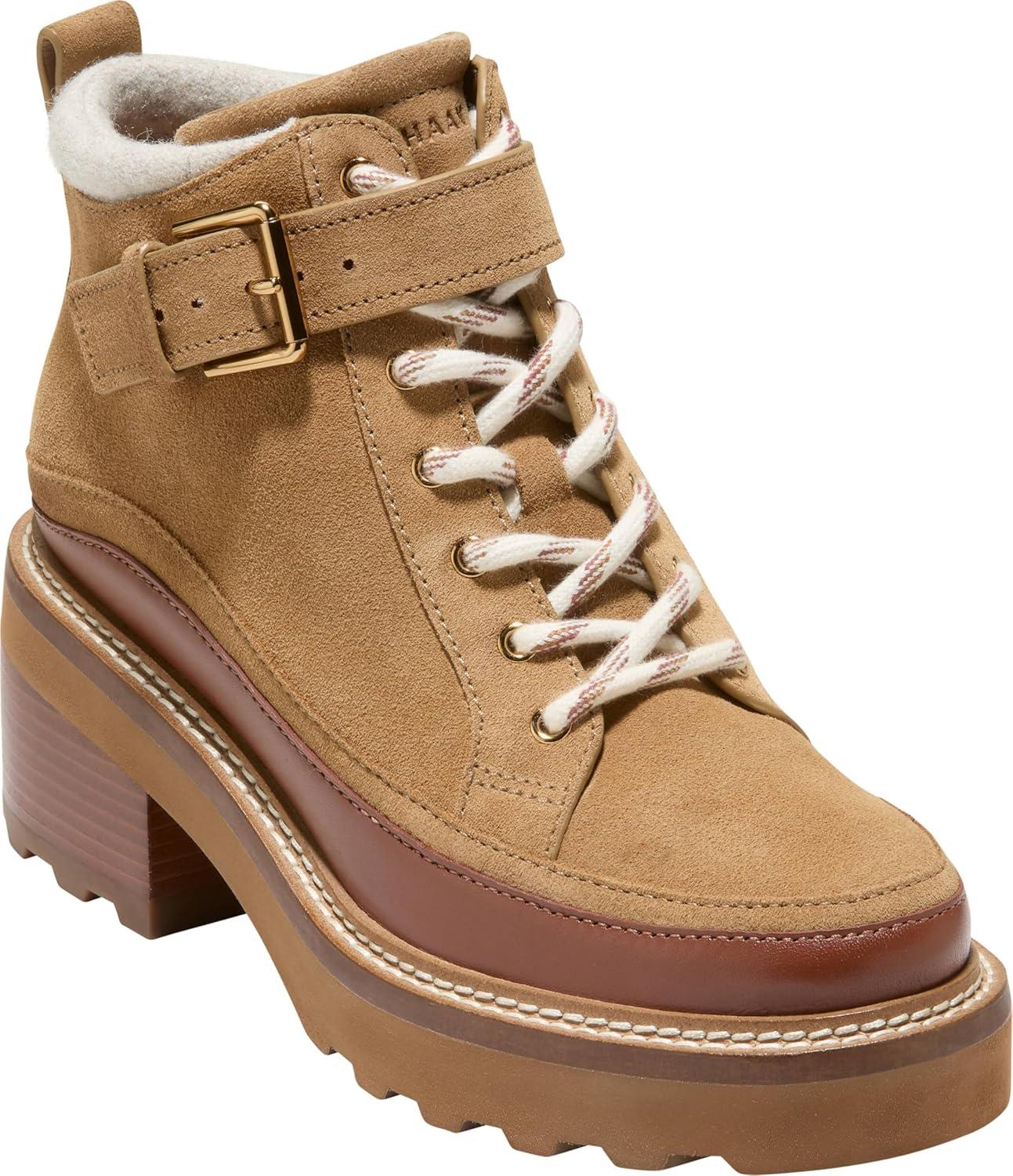image:imageCole Haan Womens Shibley Waterproof LaceupCh Golden Honey Suede Wp