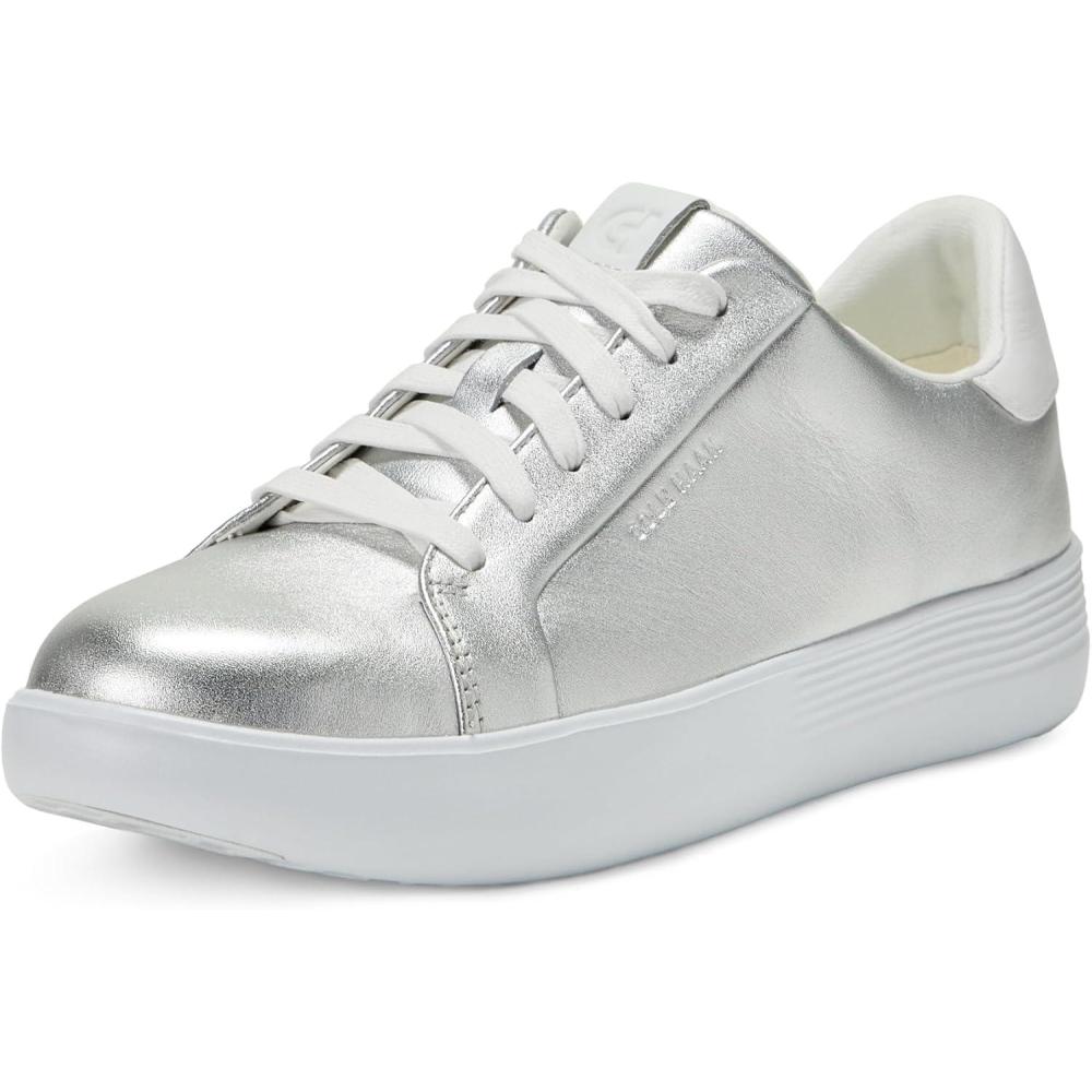 image:imageCole Haan Womens Grand Crosscourt Joy PlatformSilver MetallicWhite
