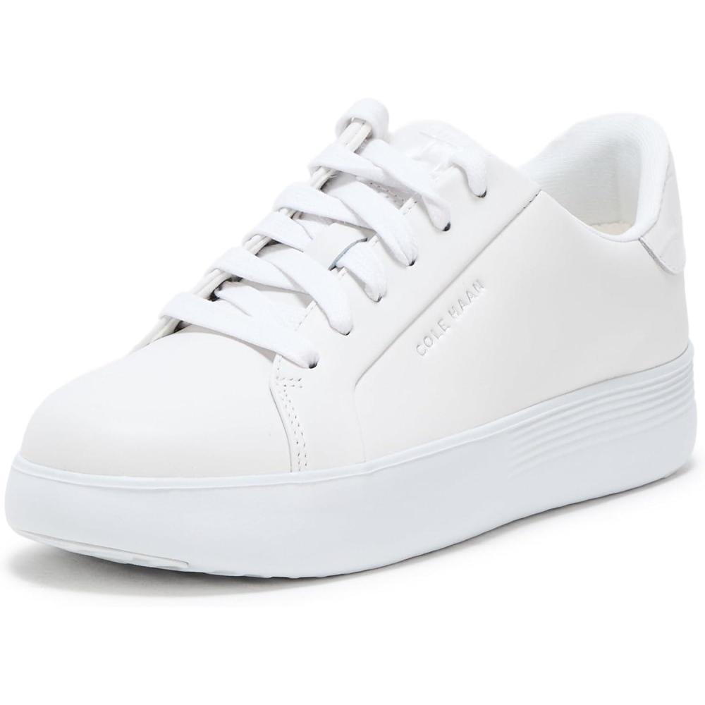 image:imageCole Haan Womens Grand Crosscourt Joy PlatformWhite LeatherCrocodile Print
