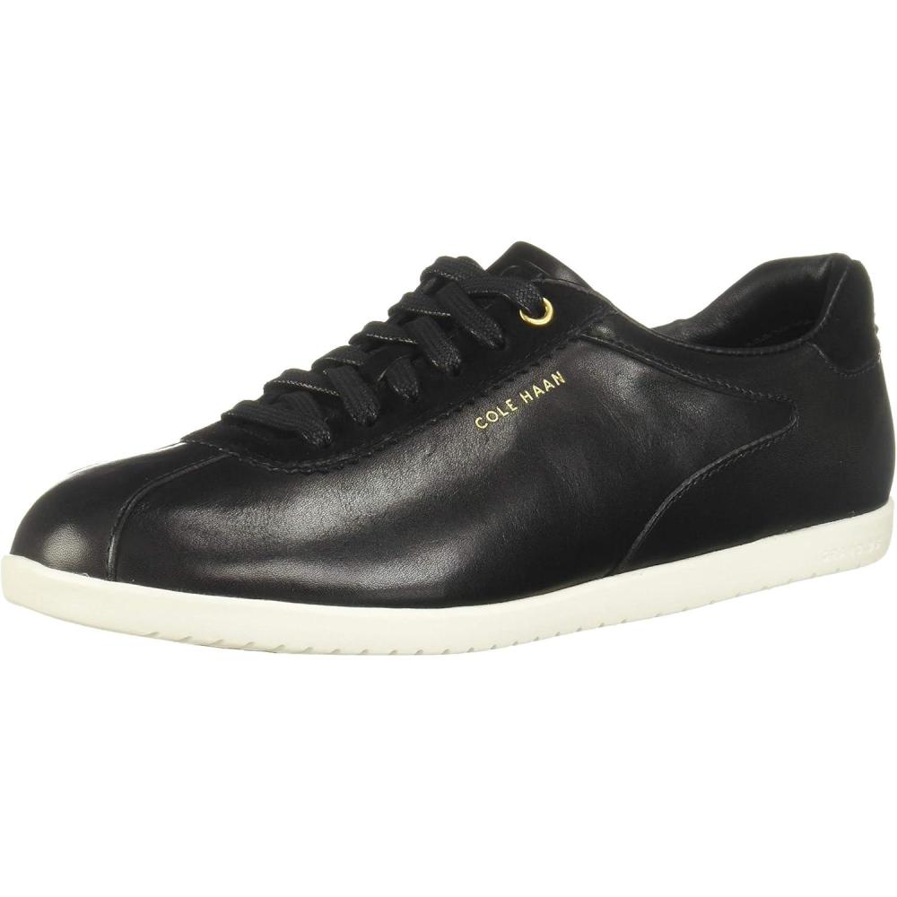 image:imageCole Haan Womens Grand Crosscourt Modern Tennis SneakerBlack Leather Optic White