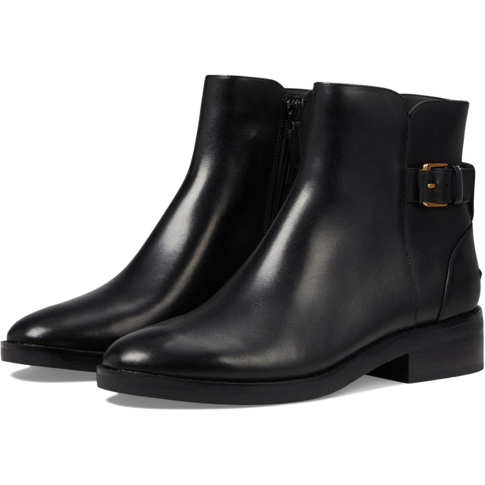 image:imageCole Haan Womens Hampshire Buckle AnkleBlack Leather