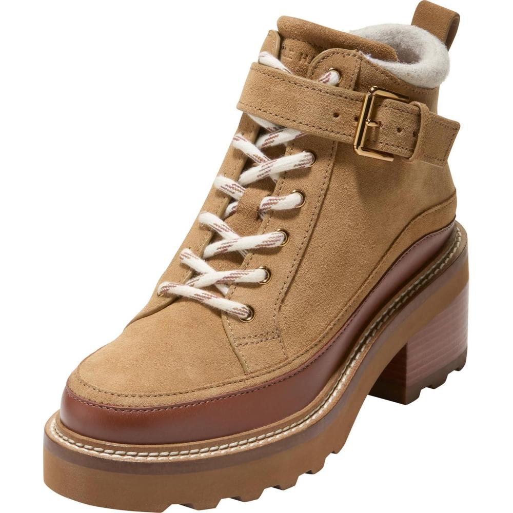 image:imageCole Haan Womens Shibley Waterproof LaceupCh Golden Honey Suede Wp