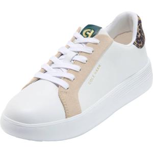 Cole Haan Women’s Grand Crosscourt Joy Platform(Optic White/Oat/Leopard Print)