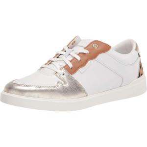 Cole Haan Womens Grand Crosscourt Modern Tennis Sneaker(Optic White Lthr/Soft Gold Metallic Leather/Mod Leopard Prtnd Ocelot/Optic Wht Outsole)