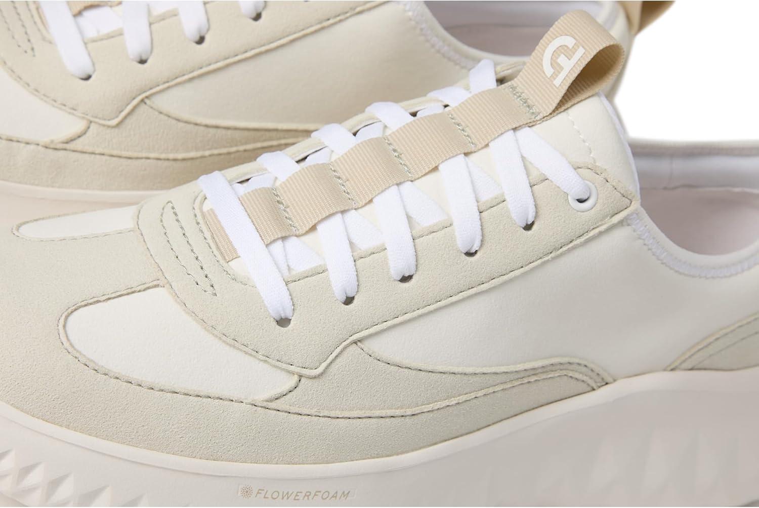 image:imageCole Haan Womens Generation Zerogrand 20 TToeWhiteSilver Birch SuedeGold MetallicWhite