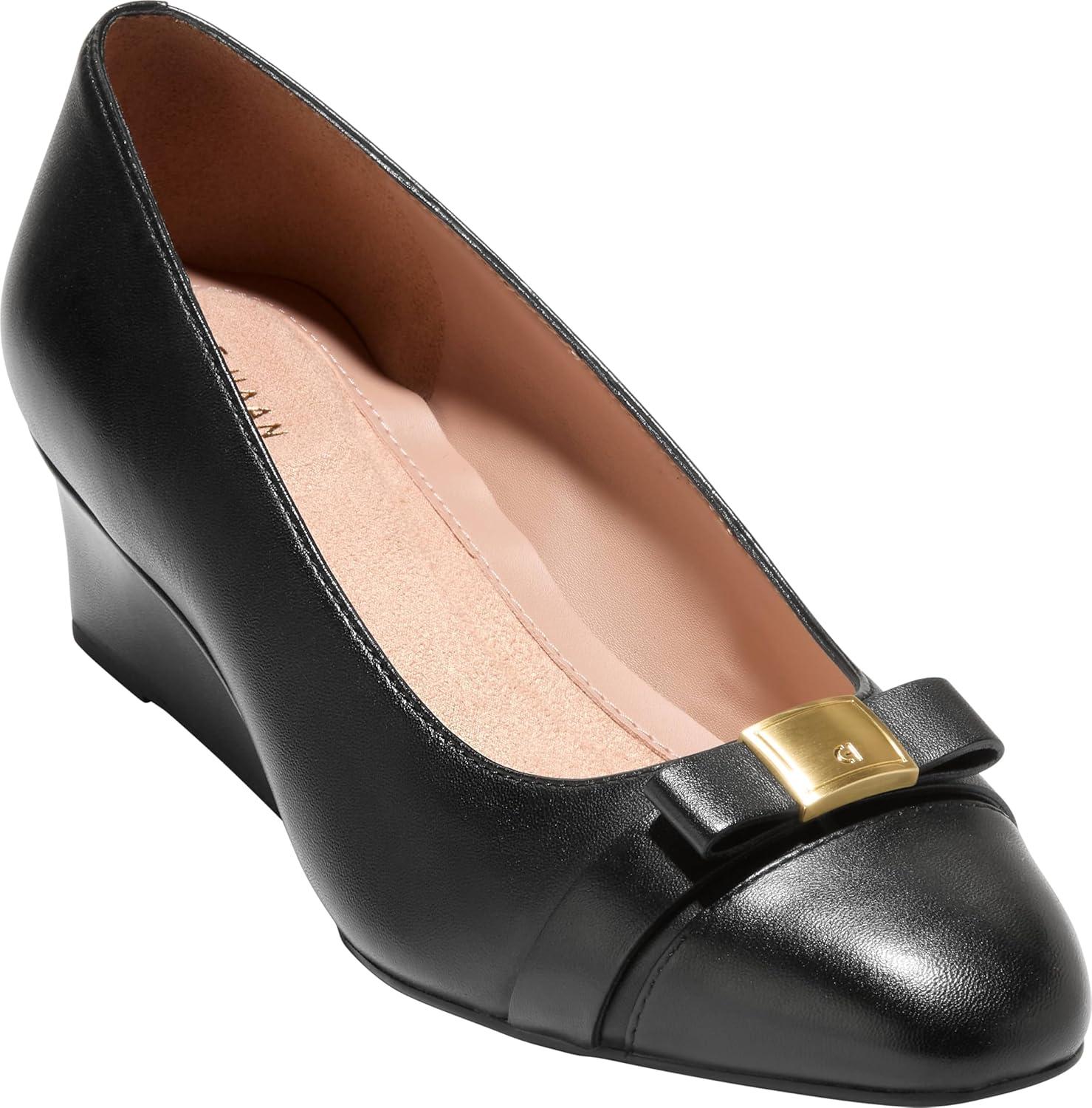 image:imageCole Haan Womens Goto Malta Bow WedgesBlack Leather