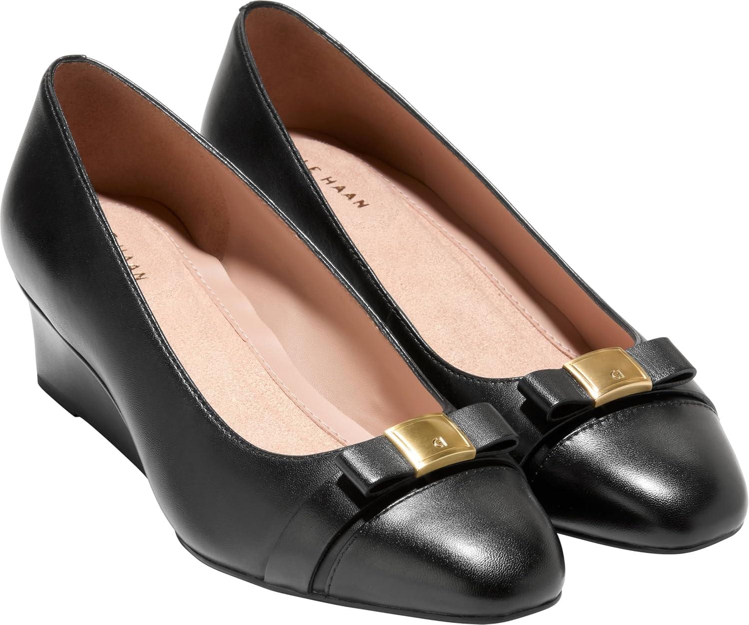 image:imageCole Haan Womens Goto Malta Bow WedgesBlack Leather