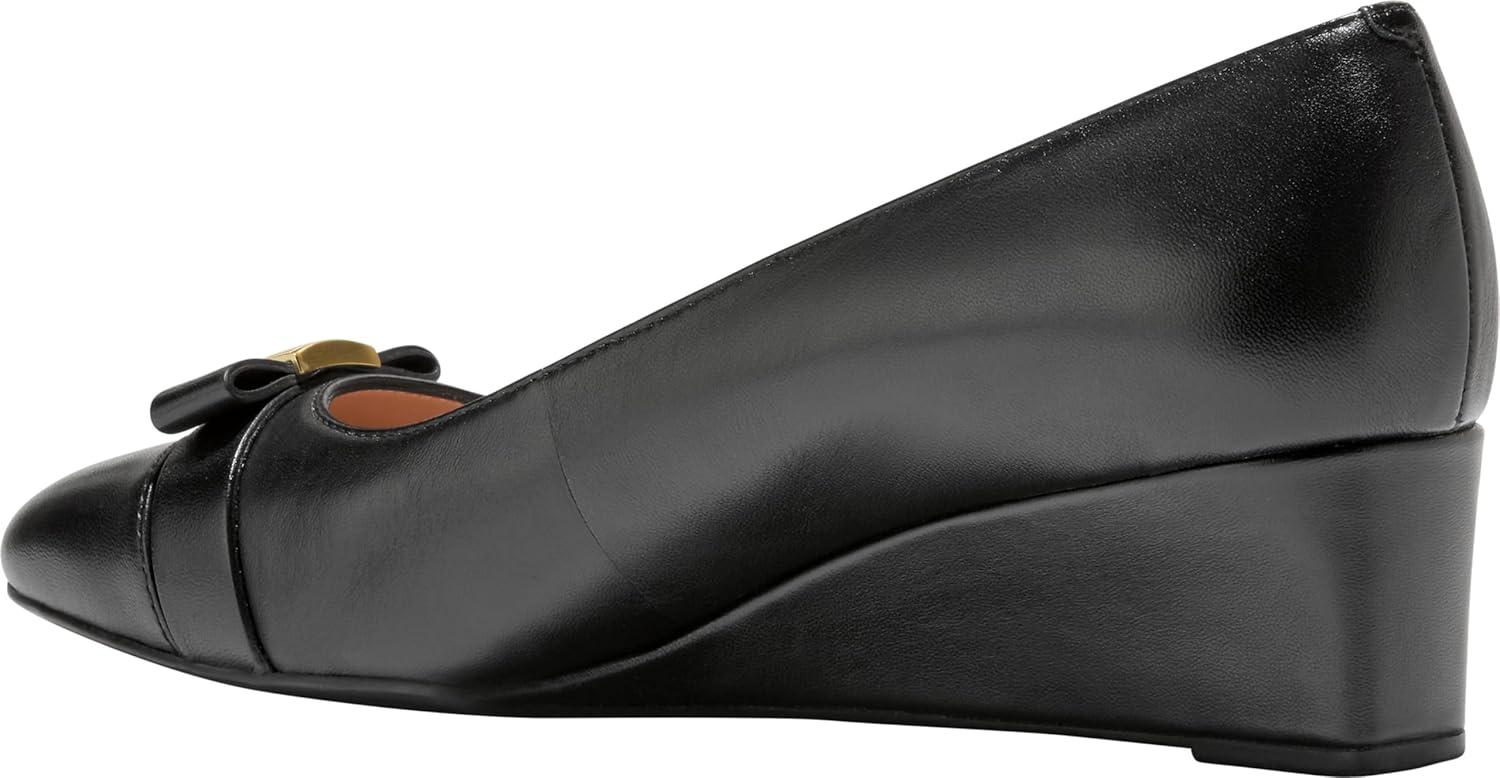 image:imageCole Haan Womens Goto Malta Bow WedgesBlack Leather