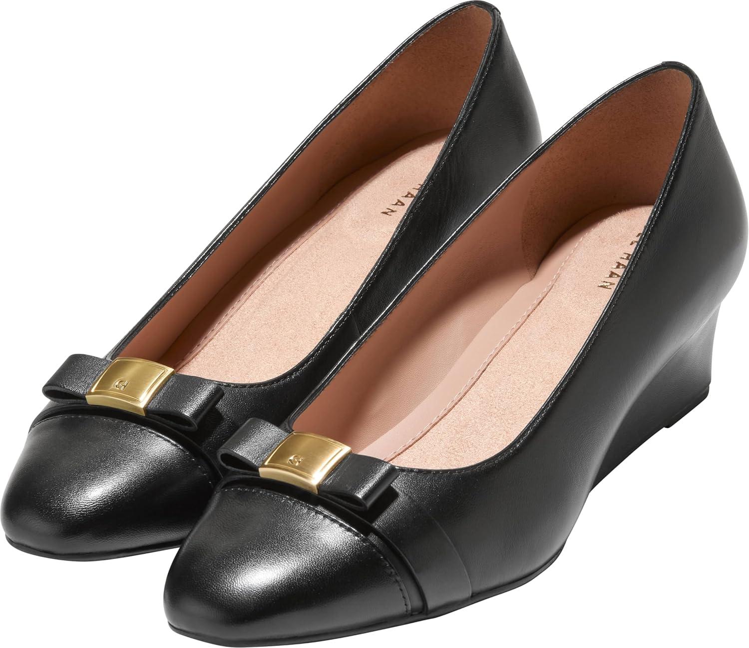 image:imageCole Haan Womens Goto Malta Bow WedgesBlack Leather