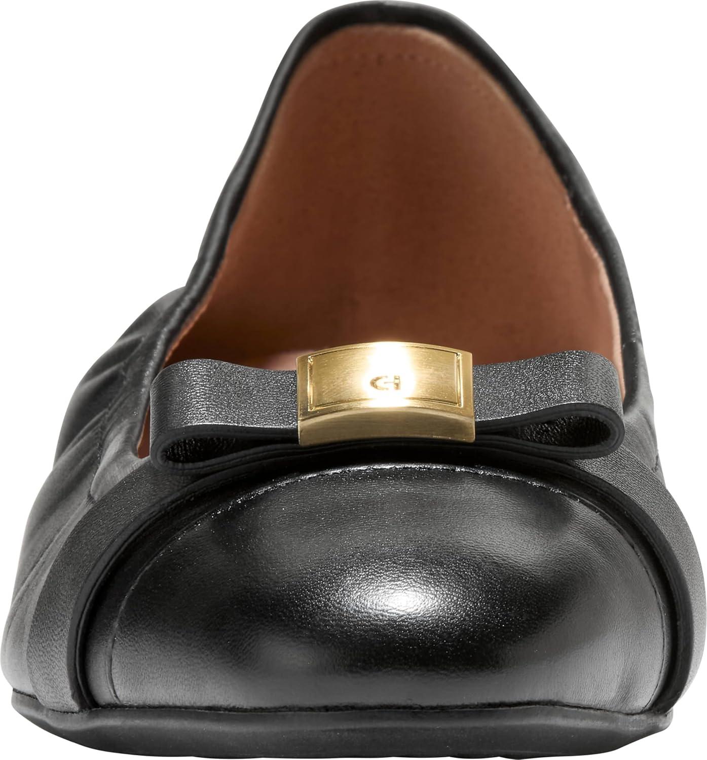 image:imageCole Haan Womens Goto Tova Bow Ballet FlatBlack Leather